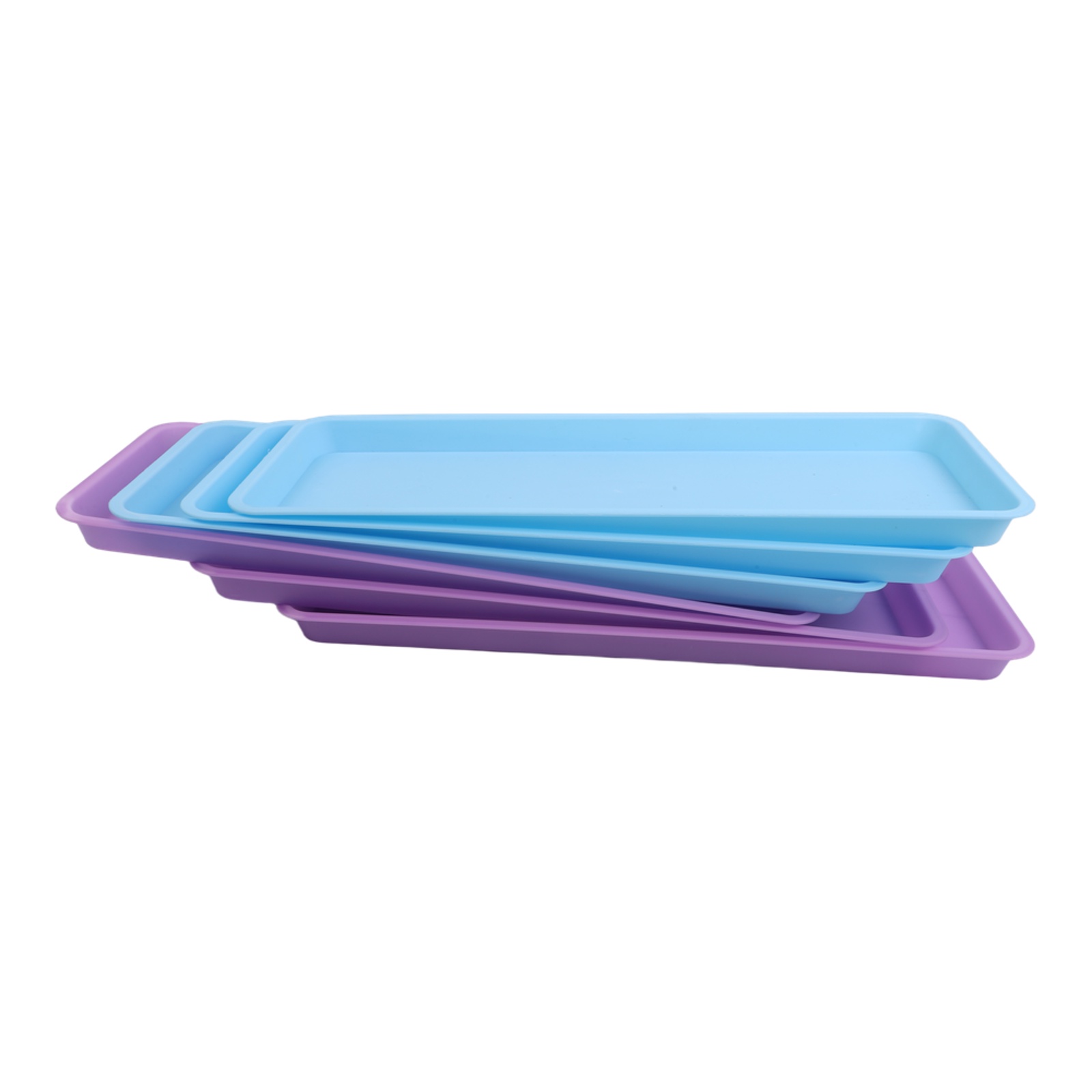 Drip Tray Saucer - ชุดจานรองกระถางดอกไม้พลาสติกทรงสี่เหลี่ยม 6 ชิ้น สำหรับใช้ในร่มและกลางแจ้ง ช่วยจัดการน้ำโดยไม่รั่วซึม