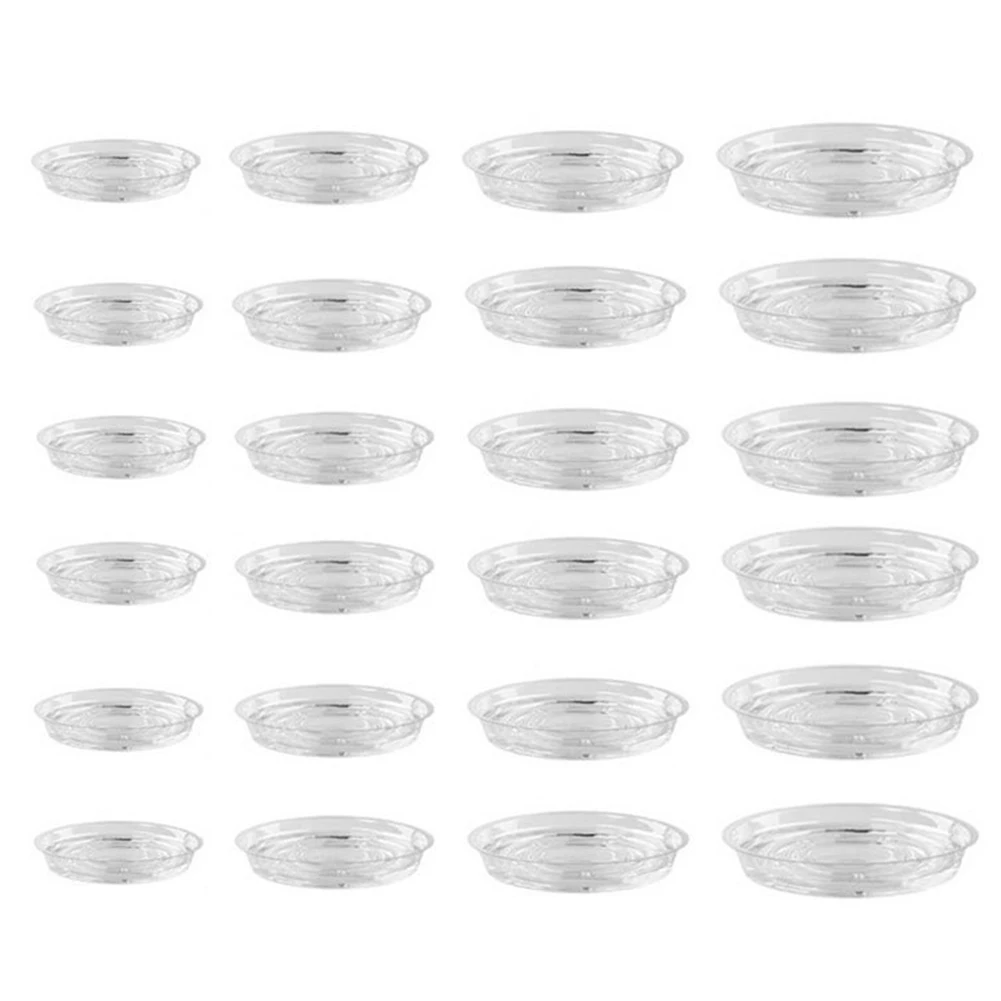 Drip Tray Saucer - 10/24pcs โรงงานพลาสติกจานรอง 6/8/10/12 นิ้วพลาสติกใสจานรองดอกไม้หม้อหยดถาดสวนดอกไม้หม้อฐาน ﻿
