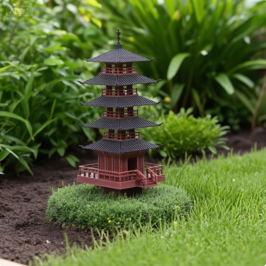 Bonsai Garden Zen - Garden Aquarium Bonsai Decor MINI เจดีย์รูปปั้นจีนโบราณอาคาร