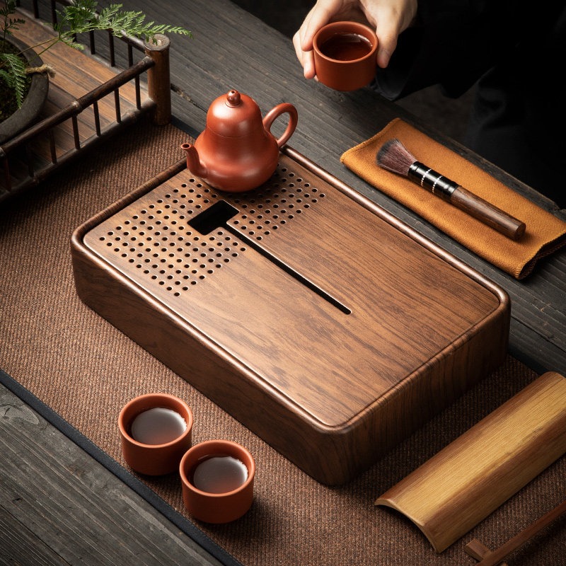 ถาดชาไม้ไผ่ทรงสี่เหลี่ยมพร้อมท - Drip Tray Saucer บทวิจารณ์และราคา