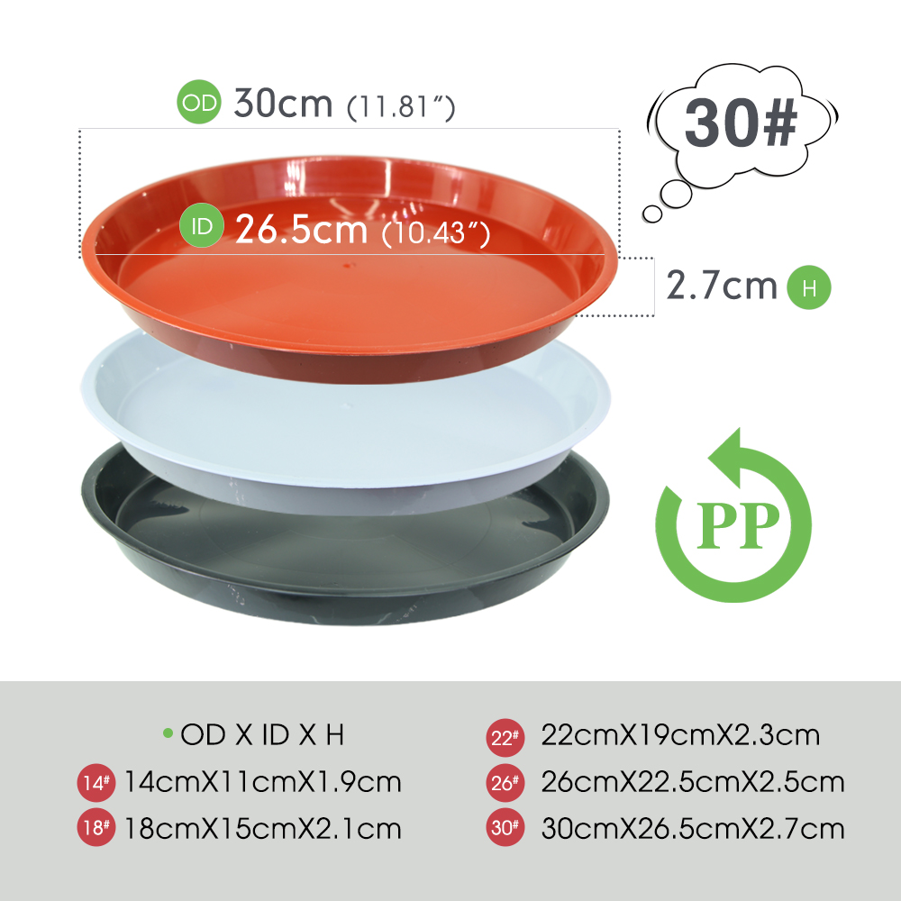 3-5PC ทนทานโรงงานพลาสติกจานรอง - Drip Tray Saucer บทวิจารณ์และราคา