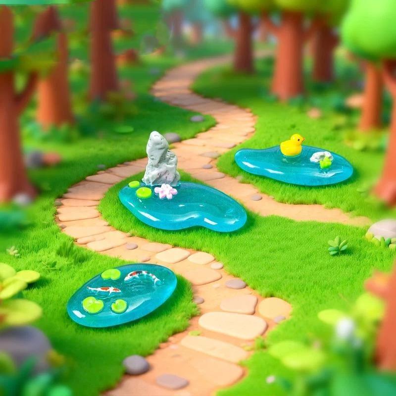 【S】เครื่องประดับบ่อเรซิ่นขนาดเ - Bonsai Garden With Koi Pond บทวิจารณ์และราคา