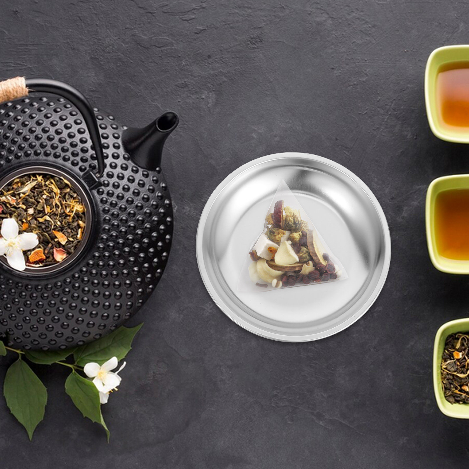 ถาดรองถุงชาสแตนเลสทรงกลม ที่วา - Drip Tray Saucer บทวิจารณ์และราคา